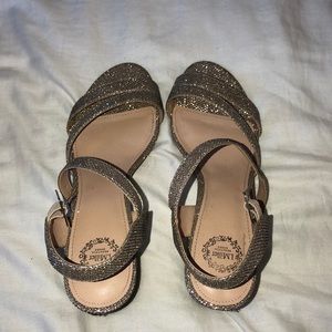 Sparkly gold heels